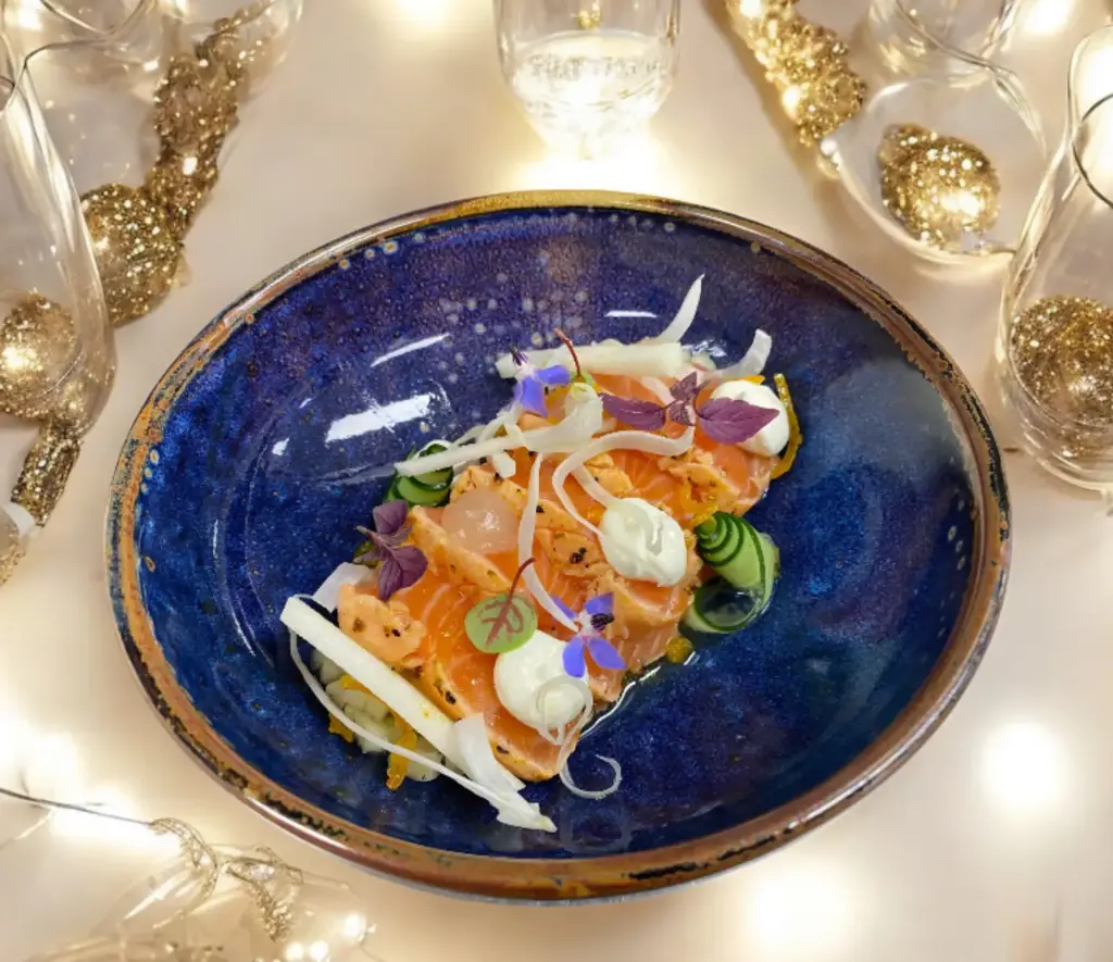 Japanse tataki van zalm met venkel en appel 