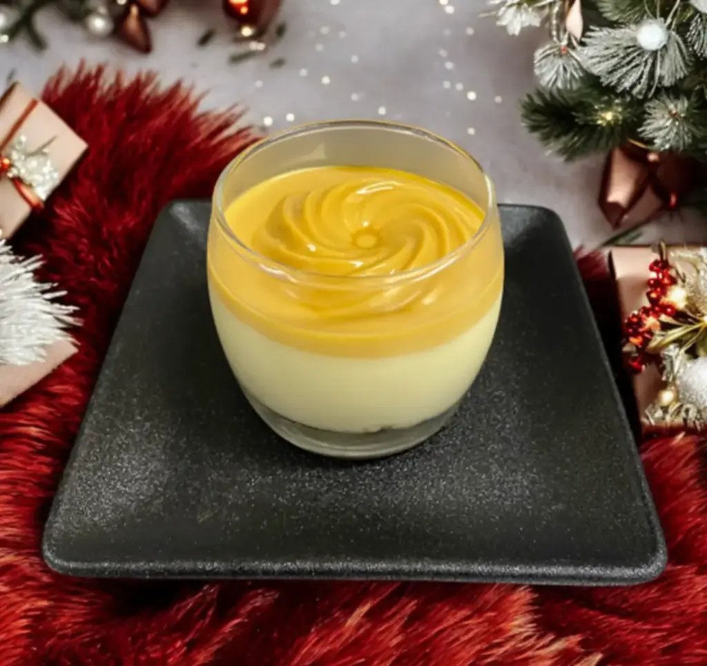 Yuzu bavarois met gezouten karamel