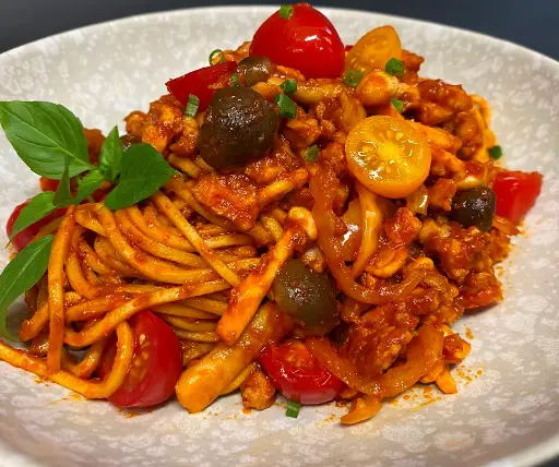 Oosterse spaghetti met kip