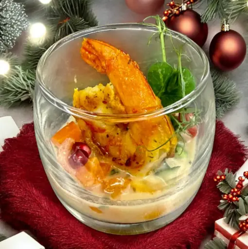 Citrus coconut shrimp bite