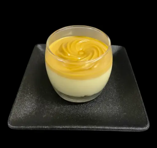 Yuzu bavarois met gezouten karamel 